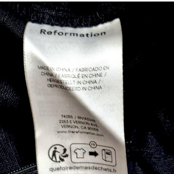 Reformation Linen Crop Pants - Size 10 - Black - Wide Leg Culottes - Nearly New - Picture 6 of 6
